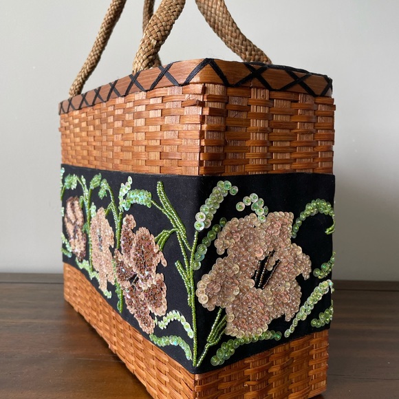 Sequin floral bag (medium) - Picture 2 of 5